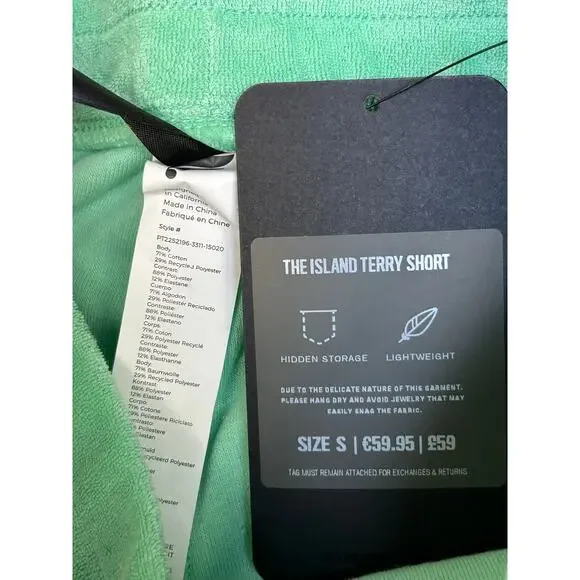 Men’s Fabletics Terry Hoodie,Top,Shorts Set Mint / $200 Retail!! / Size S / NWT - Picture 10 of 11